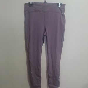 Lululemon Zoned In Brown High Rise Leggings with Sparkle Detail Size 10